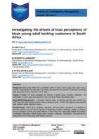 Investigating the drivers of trust perceptions of black young adult banking customers in South Africa
