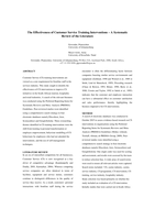 The effectiveness of customer service training interventions – a systematic review of the literature