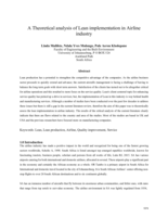 A theoretical analysis of Lean implementation in airline industry