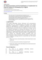 Are Telecommunications and Travel Substitutes or Complements? An  Empirical Analysis of a Developing City in Nigeria