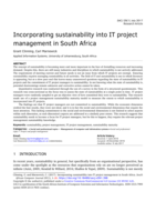Incorporating sustainability into IT project management in South Africa