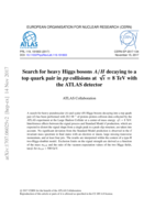 Search for heavy Higgs bosons A/H decaying to a top quark pair in pp collisions at  √s = 8 TeV with the ATLAS detector
