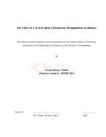 The effect of cervical spine chiropractic manipulation on balance