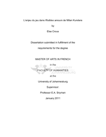 L’enjeu du jeu dans Risibles amours de Milan Kundera