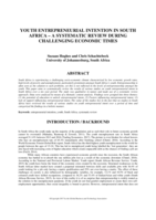 Youth entrepreneurial intention in South Africa – a systematic review during challenging economic times