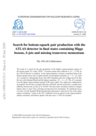 Search for bottom-squark pair production with the ATLAS detector in final states containing Higgs bosons, b-jets and missing transverse momentum