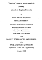 Teachers' views on gender equity in primary schools in Diepkloof, Soweto