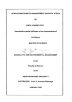 Sewage wastewater management in South Africa