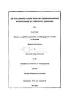 Die evaluering van die trek-en-faktorbenadering in intervensie by hoërskool leerders