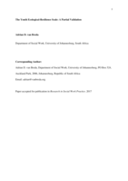 The Youth Ecological-Resilience Scale : a partial validation