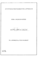 An integrated marketing approach for a medium-sized South African airline in a deregulated market