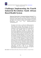 Challenges Implementing the Fourth  Industrial Revolution : South African  Rural Health System