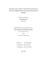 Measuring total toxicity and genotoxic potential of ground-waterborne Dense Non-aqueous Phase Liquids (DNAPL)