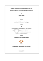 Human resources management in the South African socio-economic context