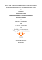 Regulatory stakeholders’ perceptions of ethics management in the profession of industrial psychology in South Africa
