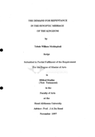 The demand for repentance in the synoptic message of the kingdom