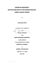 Order in disorder : an exploration of psychopathology using chaos theory