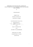 Barriers in the teaching and learning of evolutionary biology amongst Christian teachers and learners