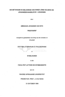 Die betekenis en belewenis van ewige lewe volgens die Johannesevangelie en 1 Johannes.