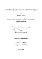 Manifestation of authenticity within temperament study