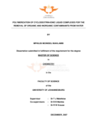 Polymerization of cyclodextrin-ionic liquid complexes for the removal of organic and inorganic contaminants from water