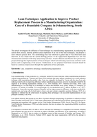 Lean techniques application to improve product replacement process in a manufacturing organization : case of a brandable company in Johannesburg, South Africa