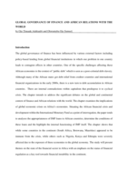 Global governance of finance and African relations with the world