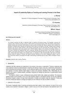 Impact of leadership styles on teaching and learning process in Imo State