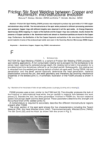 Friction stir spot welding between copper and aluminium : microstructural evolution