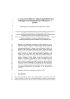An assessment of factors influencing collaboration and impacts on organisational performance : a review