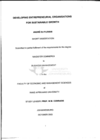 Developing entrepreneurial organisations for sustainable growth