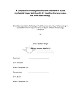 A comparative investigation into the treatment of active myofascial trigger points with dry needling therapy versus low level laser therapy