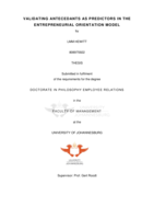 Validating antecedants as predictors in the entrepreneurial orientation model