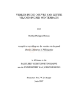 Verlies in die oeuvre van Lettie Viljoen/Ingrid Winterbach
