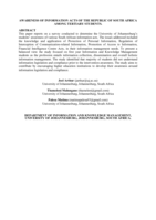 Awareness of information acts of the republic of South Africa among tertiary students