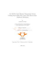 An all-fibre laser distance measurement system utilising figure-eight fibre lasers with electro-optic amplitude modulation