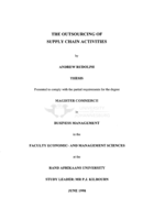 The outsourcing of supply chain activities