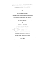Life and death in Pauline perspective with application to abortion