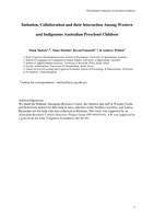 Imitation, collaboration and their interaction among western and indigenous Australian preschool children