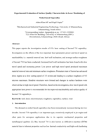 Experimental evaluation of surface quality characteristics in laser machining of nickel-based superalloy
