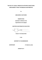 The role of logical principles in proving conjectures using indirect proof techniques in mathematics
