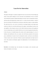 Lean Service Innovation