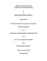 Observation of tuberculosis patients by treatment supporters