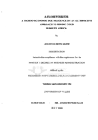 A framework for a techno-economic due diligence on an alternative approach to mining gold in South Africa