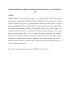 Heritage-making and the dilemma of multivocality in South Africa: a case of Wildebeest Kuil