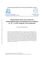 Measurement of the cross section for  isolated-photon plus jet production in pp collisions at  √s = 13 TeV using the ATLAS detector