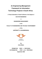 An engineering management framework for information technology projects in South Africa