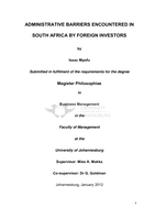 Administrative barriers encountered in South Africa by foreign investors