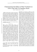Characterising the effects of heat treatment on 3CR12 and AISI 316 stainless steels