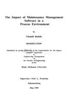 The impact of maintenance management software in a process environment